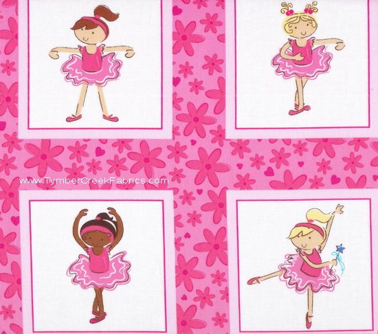 Pretty Ballerina Little Dancer Blocks Fabric